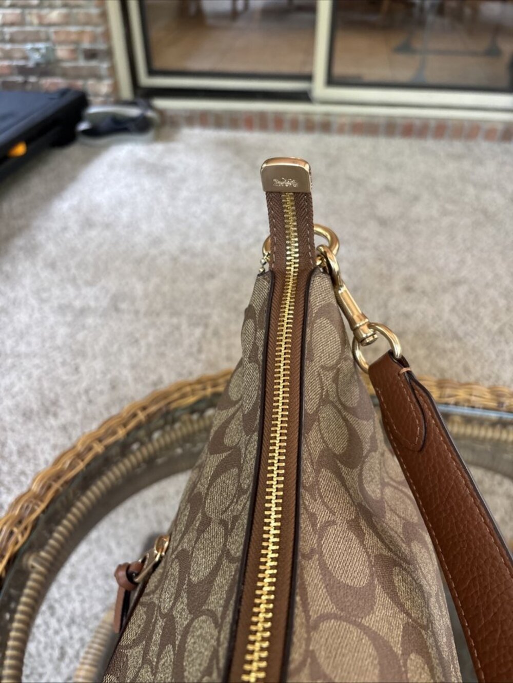 coach pennie shoulder bag Tan Signature With New Shoulder Strap - Picture 8 of 13